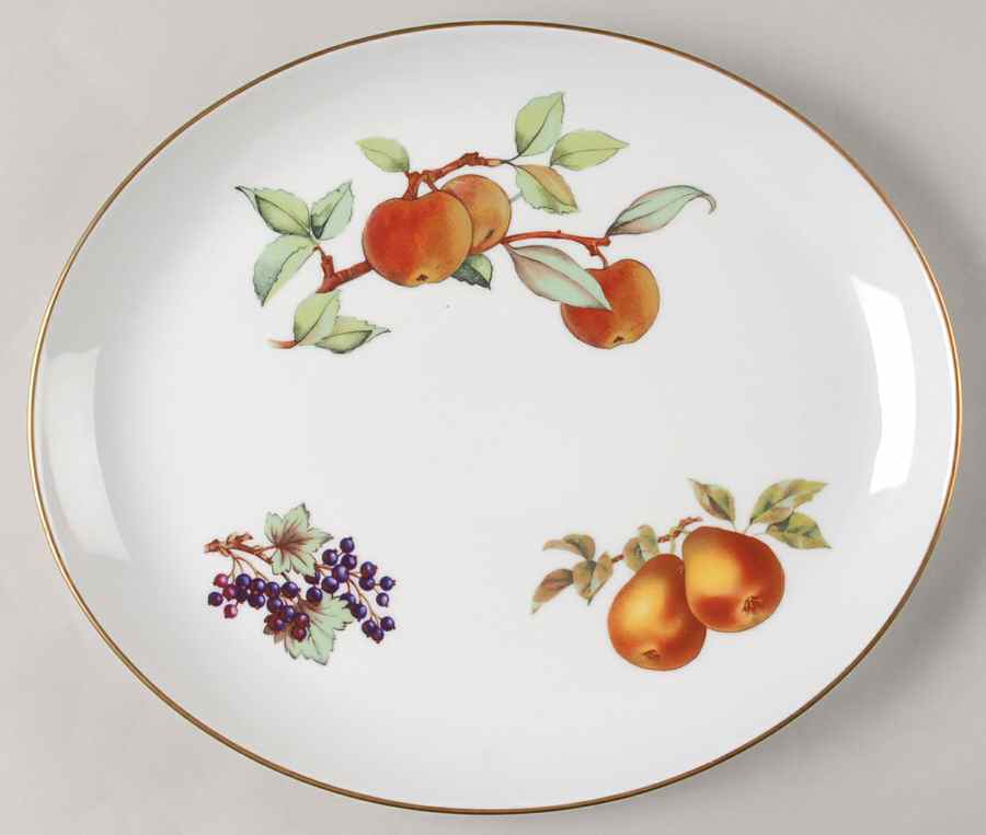 Evesham Gold 12" Oval Serving Platter by Royal Worcester-1