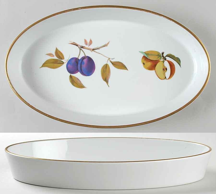 Evesham Gold 12" Oval Baker by Royal Worcester-1