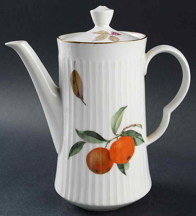 Evesham Gold Coffee Pot & Lid by Royal Worcester-1
