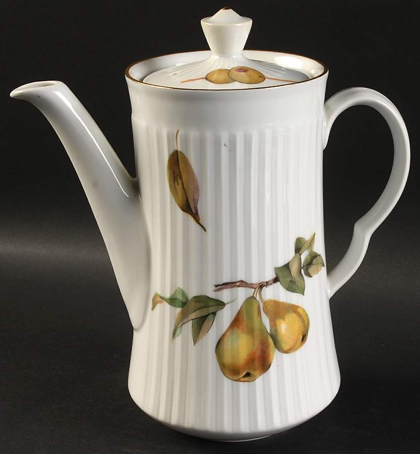 Evesham Gold Coffee Pot & Lid by Royal Worcester-1