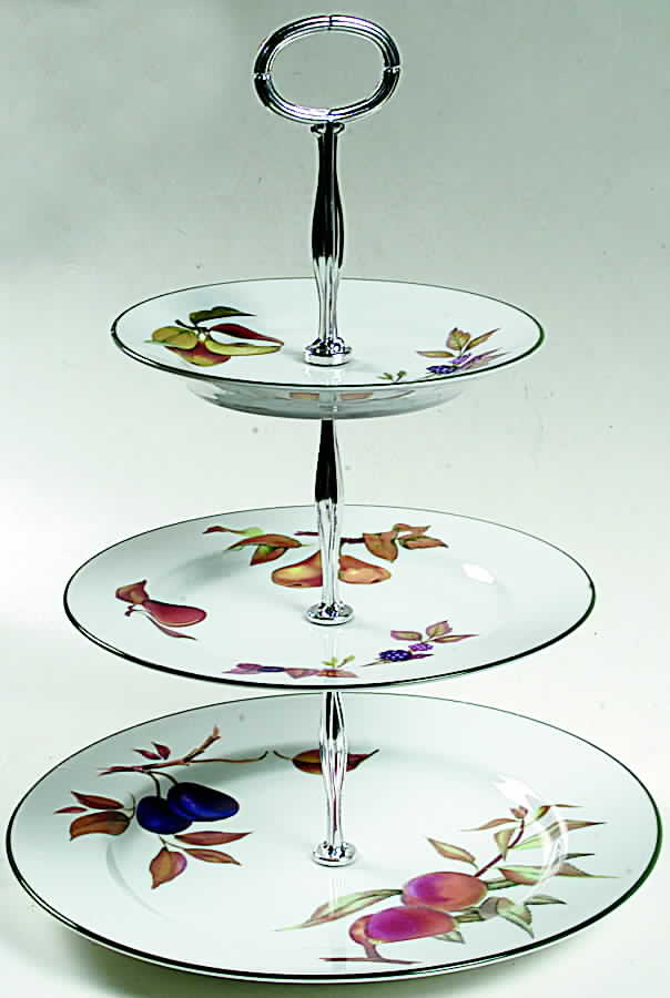 Evesham Vale 13 7/8"-14 1/4" 3-Tiered Serving Tray(DP,SP,BB) HC by Royal Worcester-1