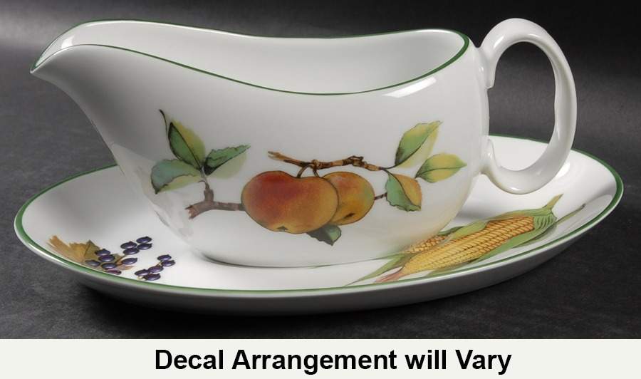 Evesham Vale Gravy Boat & Underplate by Royal Worcester-1