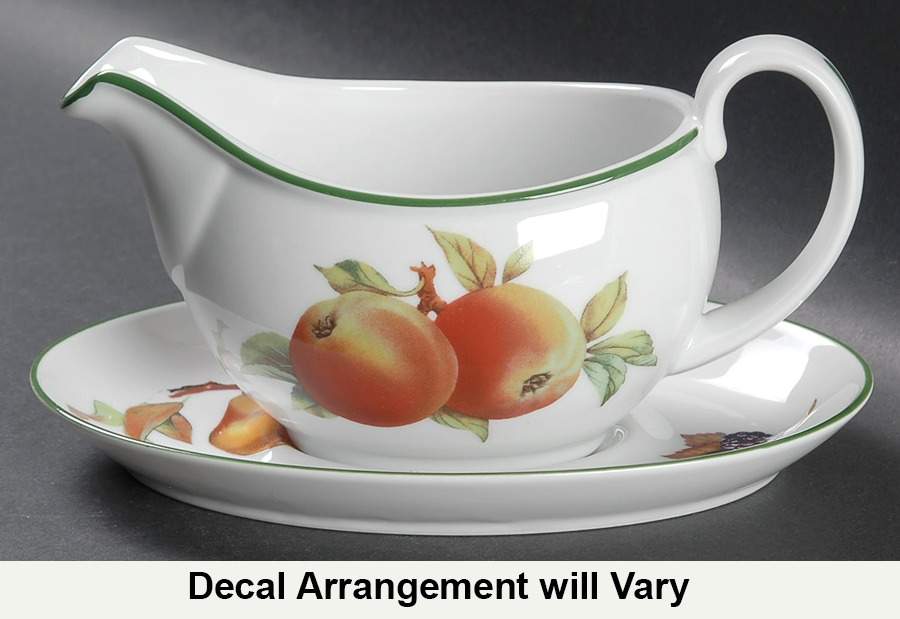 Evesham Vale Gravy Boat & Underplate by Royal Worcester-1