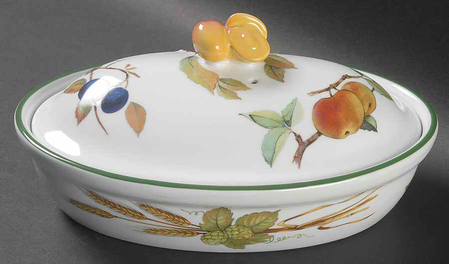 Evesham Vale 8" Oval Entree Dish & Lid by Royal Worcester-1