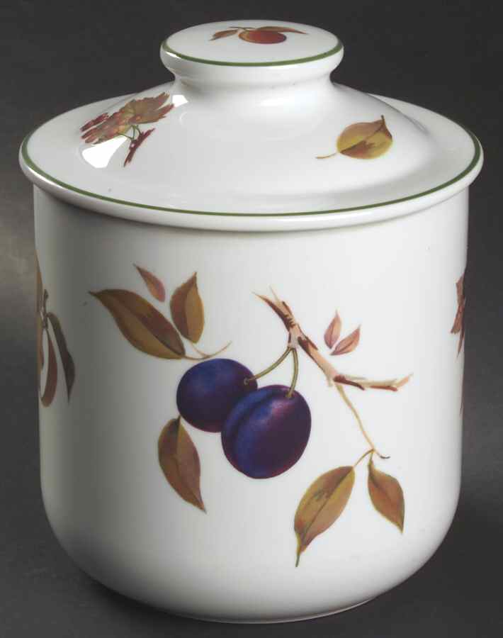 Evesham Vale Large Canister & Lid by Royal Worcester-1