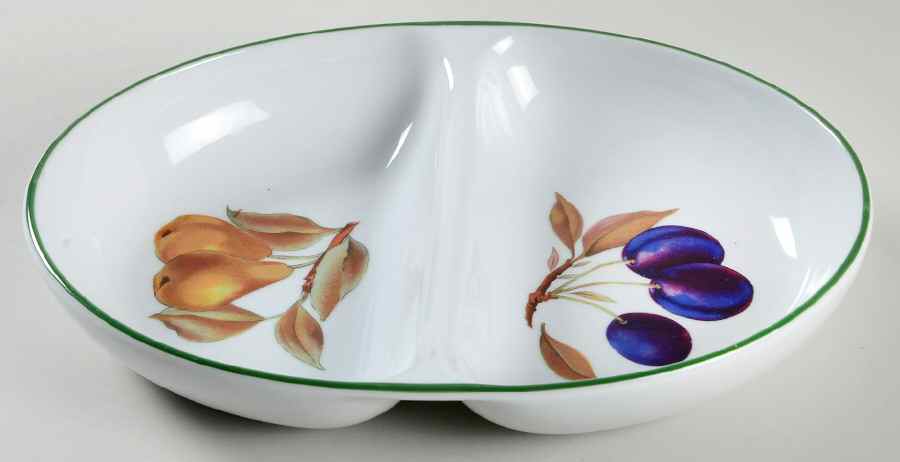 Evesham Vale 11" Oval Divided Vegetable Bowl by Royal Worcester-1