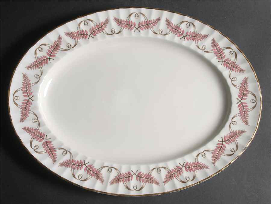 Ferncroft Pink 15" Oval Serving Platter by Royal Worcester-1