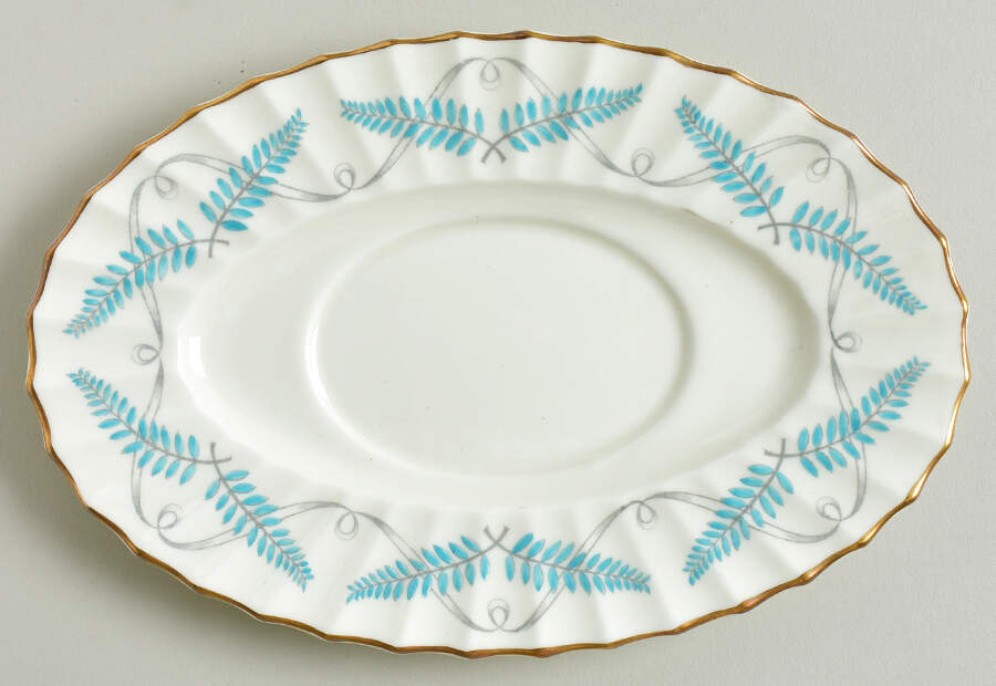 Ferncroft Turquoise Underplate for Gravy Boat by Royal Worcester-1