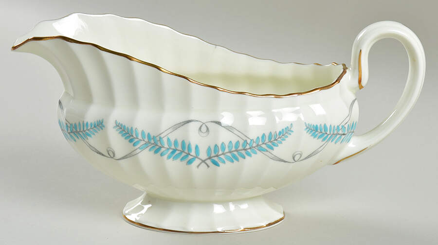 Ferncroft Turquoise Gravy Boat by Royal Worcester-1
