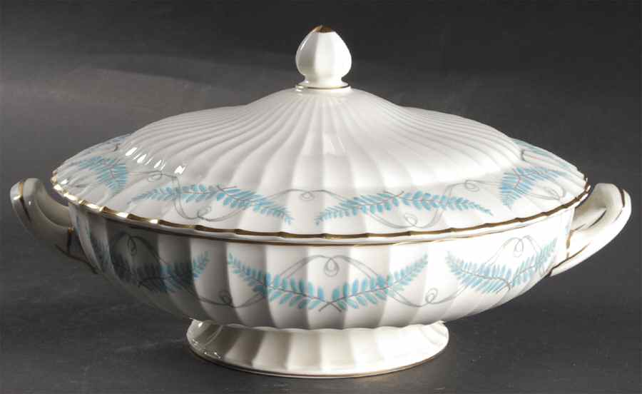 Ferncroft Turquoise Round Covered Vegetable by Royal Worcester-1