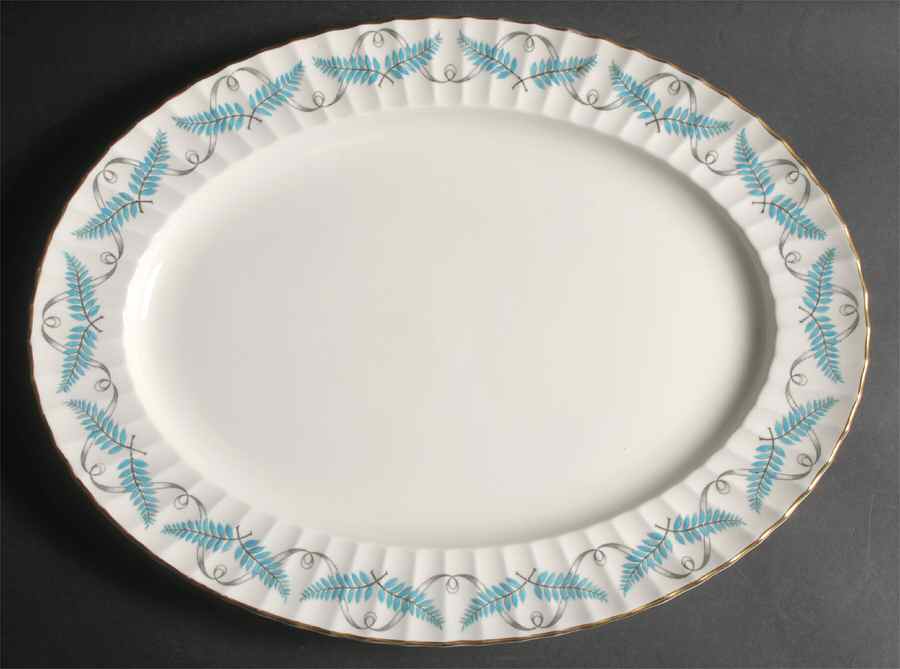 Ferncroft Turquoise 17" Oval Serving Platter by Royal Worcester-1