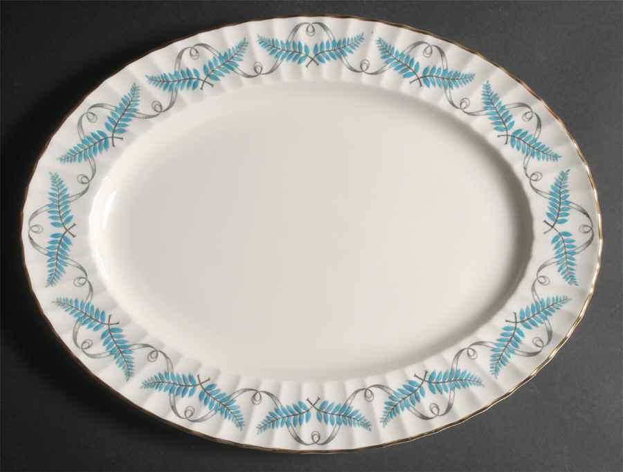 Ferncroft Turquoise 15" Oval Serving Platter by Royal Worcester-1