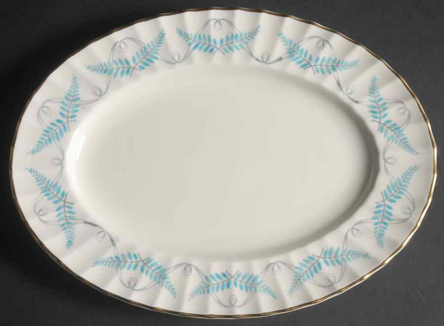 Ferncroft Turquoise 11" Oval Serving Platter by Royal Worcester-1