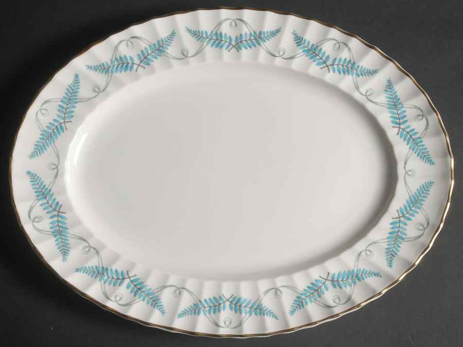 Ferncroft Turquoise 13" Oval Serving Platter by Royal Worcester-1
