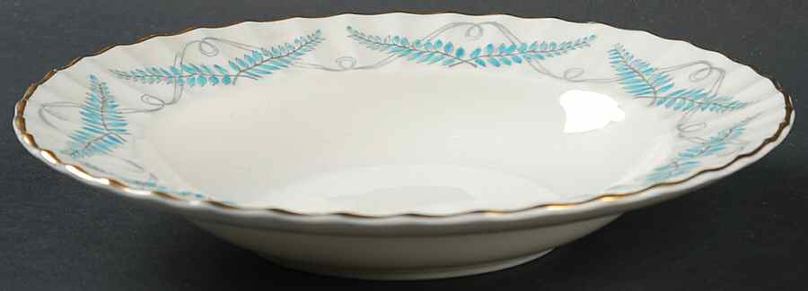 Ferncroft Turquoise Rim Soup Bowl by Royal Worcester-1
