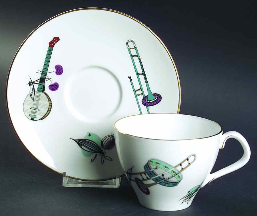 Fiesta Flat Cup & Saucer Set by Royal Worcester-1