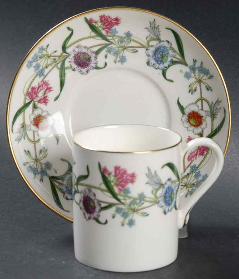 Fleurette Flat Demitasse Cup & Saucer Set by Royal Worcester-1