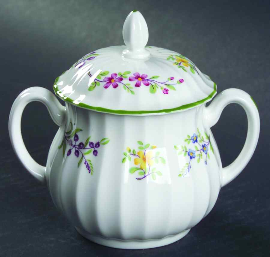 Fleuri Sugar Bowl & Lid by Royal Worcester-1