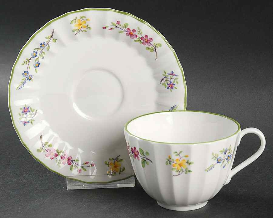 Fleuri Flat Cup & Saucer Set by Royal Worcester-1