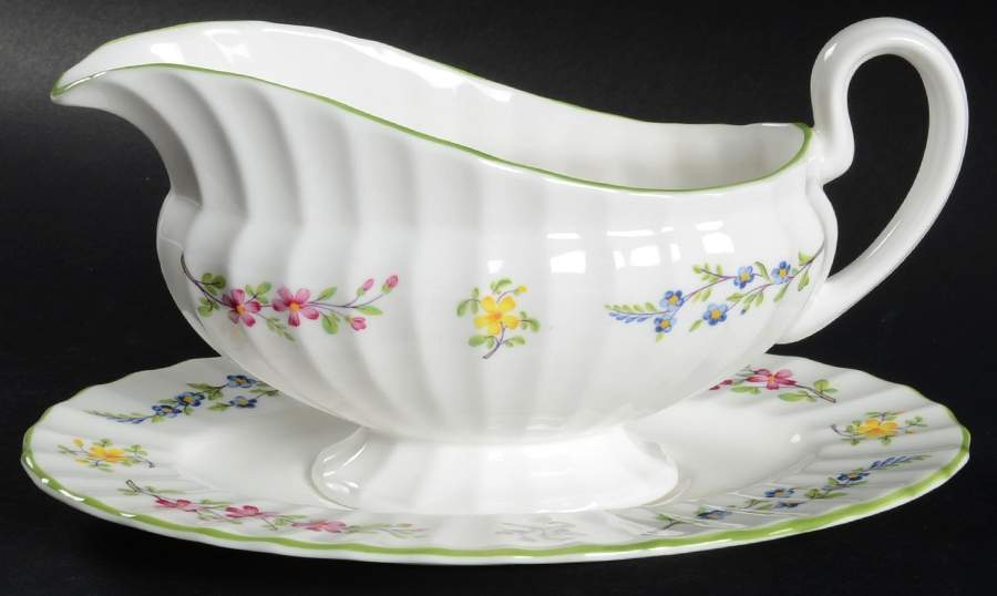 Fleuri Gravy Boat & Underplate by Royal Worcester-1