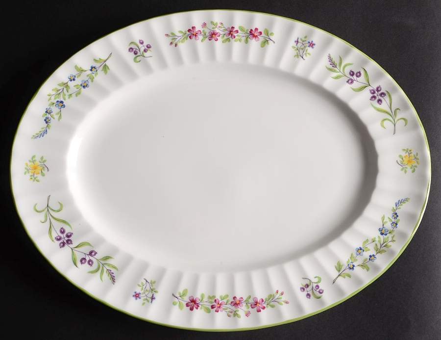 Fleuri 13" Oval Serving Platter by Royal Worcester-1