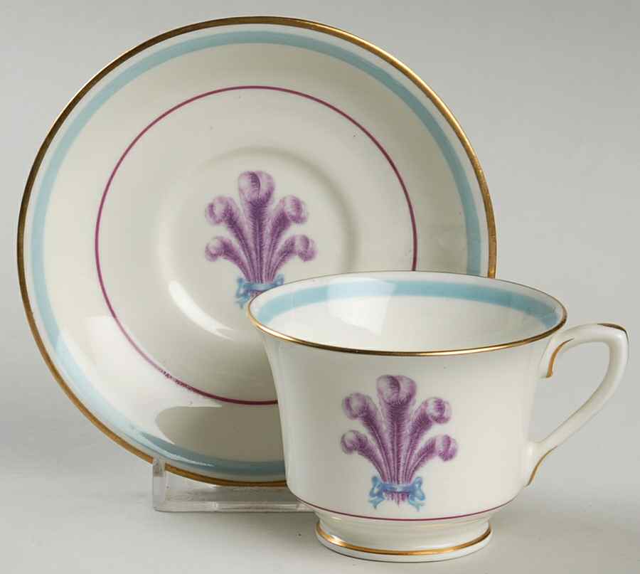 Florizel Footed Demitasse Cup & Saucer Set by Royal Worcester-1