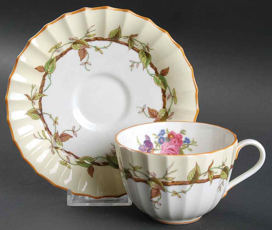 Florence Footed Cup & Saucer Set by Royal Worcester-1