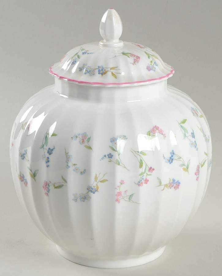 Forget Me Not Pink Medium Ginger Jar & Lid by Royal Worcester-1
