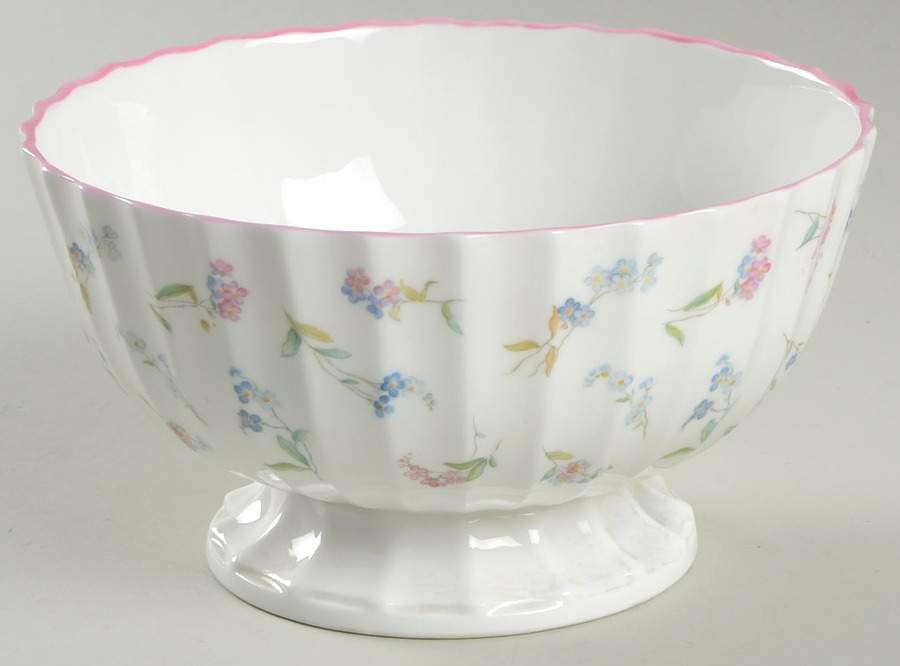 Forget Me Not Pink 5" Footed Bowl by Royal Worcester-1