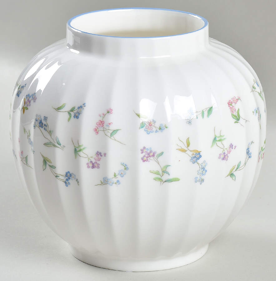 Forget Me Not Blue 5" Ginger Jar No Lid by Royal Worcester-1
