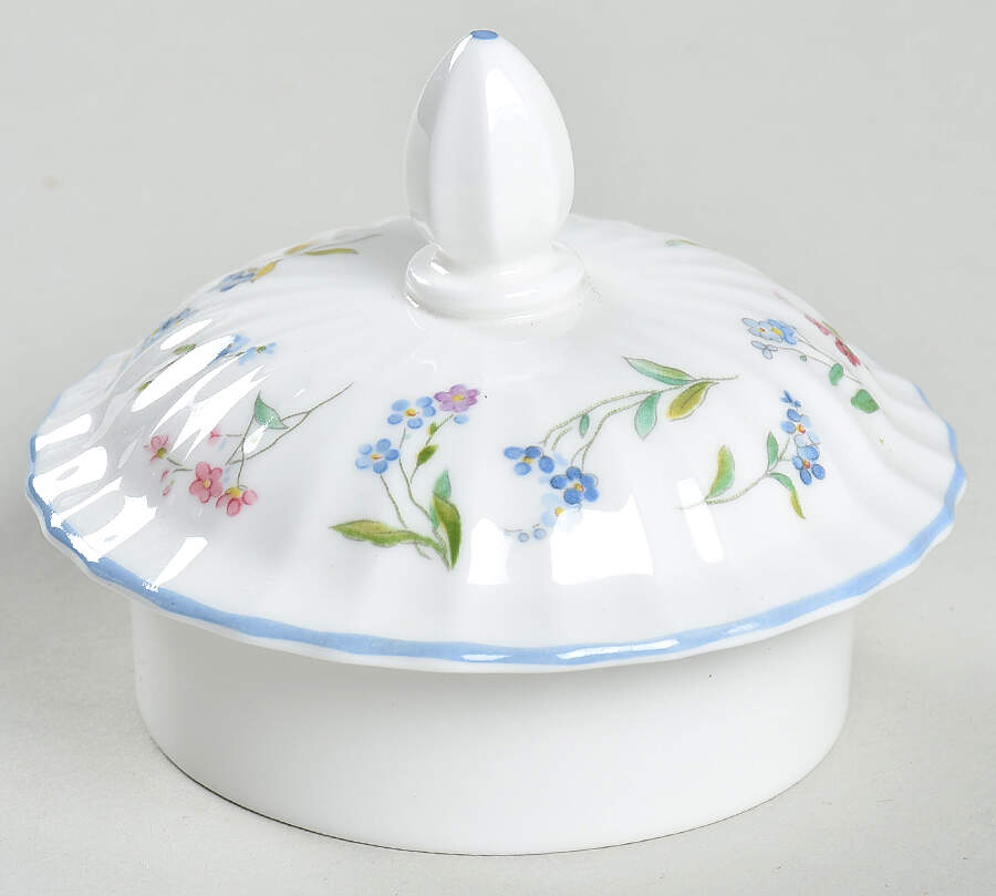 Forget Me Not Blue Lid for 5" Ginger Jar by Royal Worcester-1