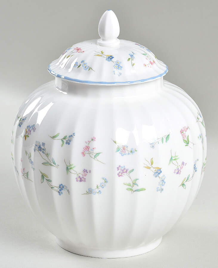 Forget Me Not Blue 5" Ginger Jar & Lid by Royal Worcester-1