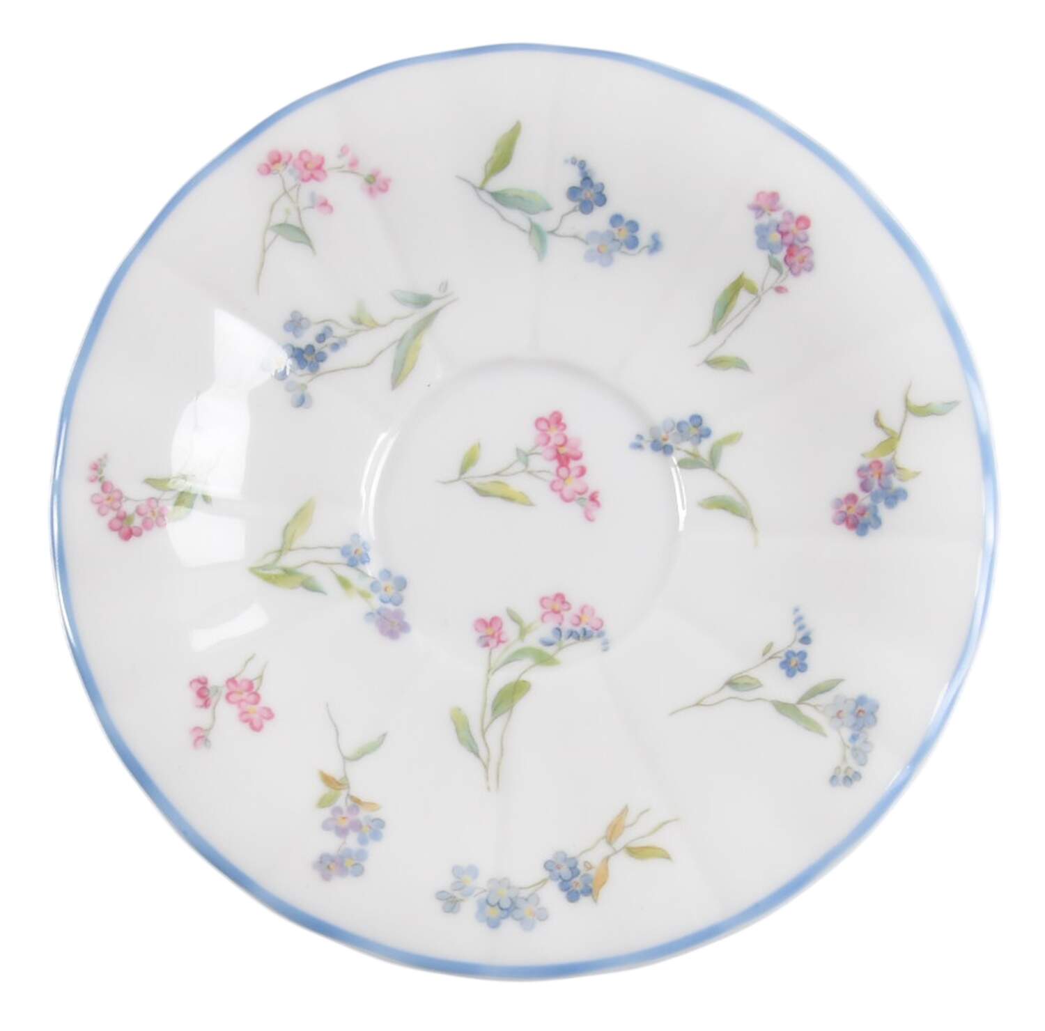 Forget Me Not Blue Saucer for Flat Demitasse Cup by Royal Worcester-1