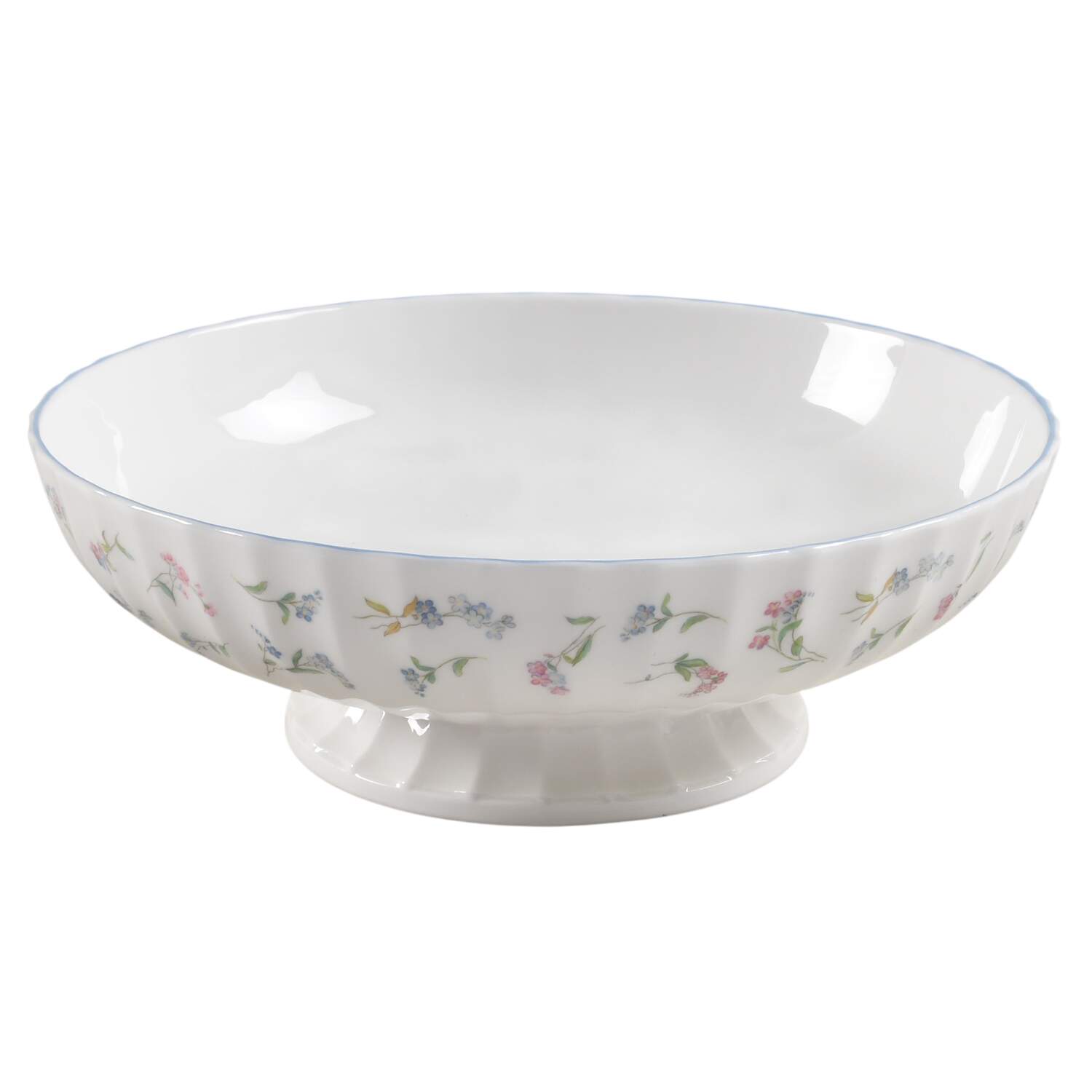 Forget Me Not Blue Small Footed Salad Serving Bowl by Royal Worcester-1