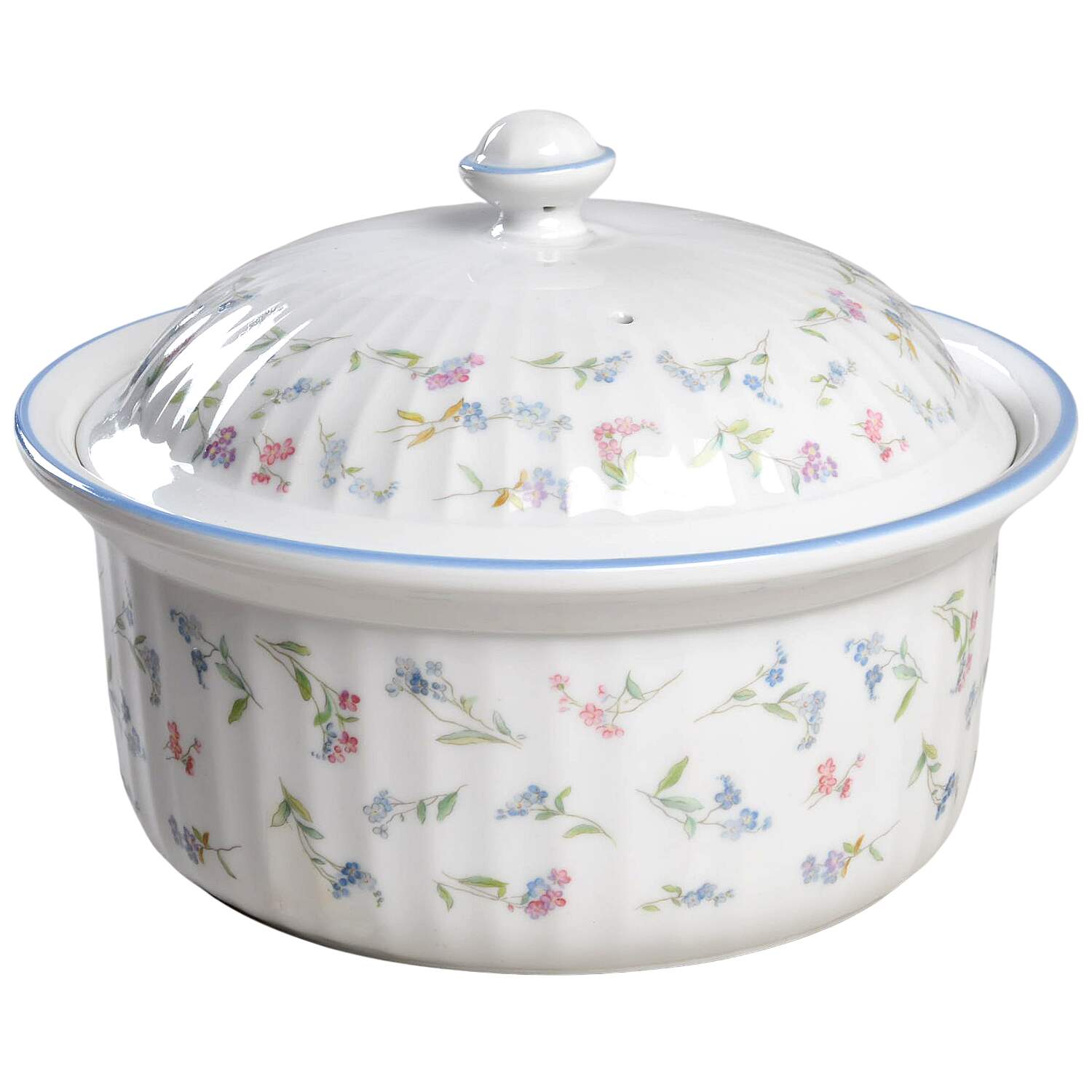 Forget Me Not Blue 1.25 Qt Round Covered Casserole by Royal Worcester-1