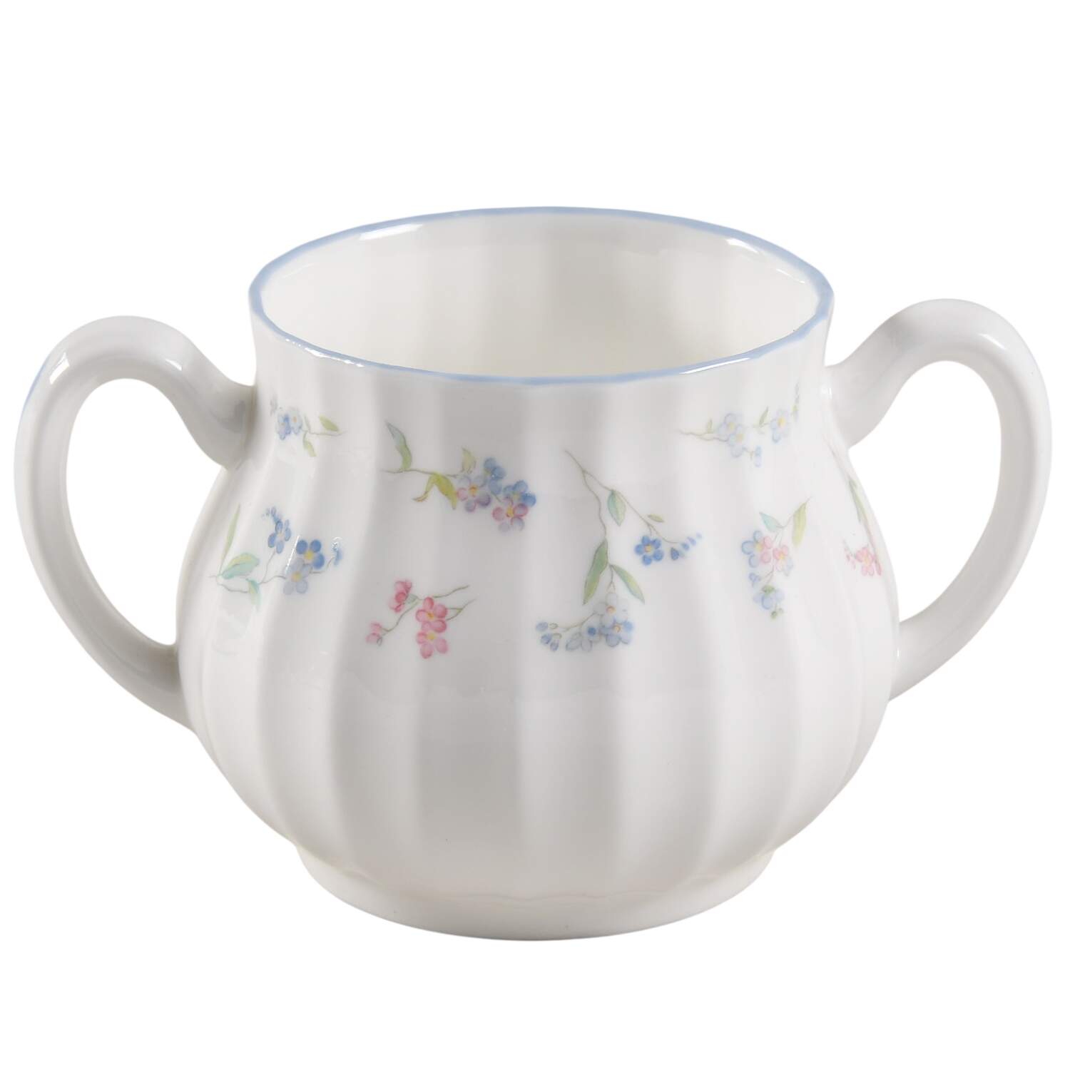 Forget Me Not Blue Sugar Bowl No Lid by Royal Worcester-1