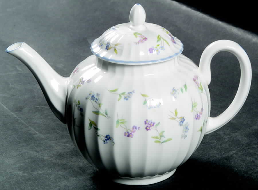 Forget Me Not Blue Mini Teapot & Lid by Royal Worcester-1