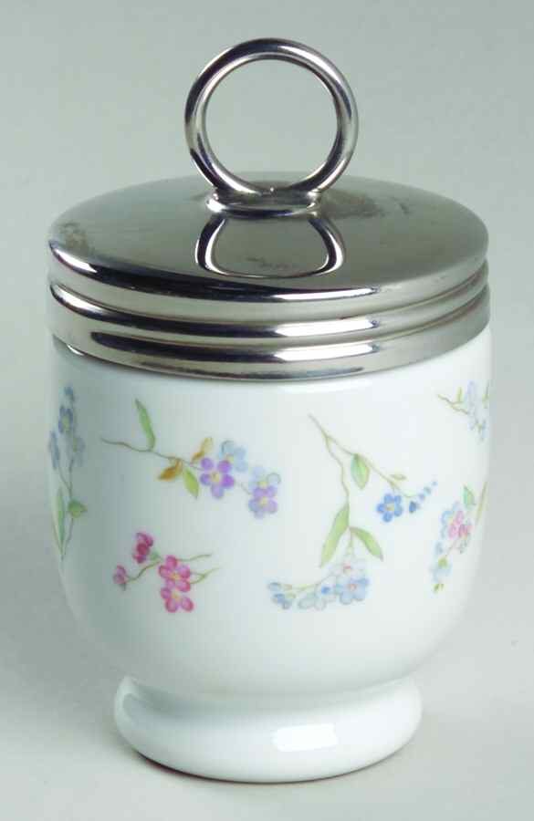 Forget Me Not Blue Egg Coddler & Lid by Royal Worcester-1