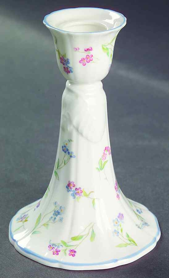 Forget Me Not Blue Small Candlestick by Royal Worcester-1