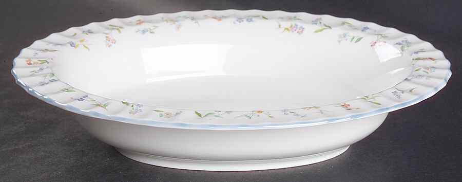 Forget Me Not Blue 10" Oval Vegetable Bowl by Royal Worcester-1
