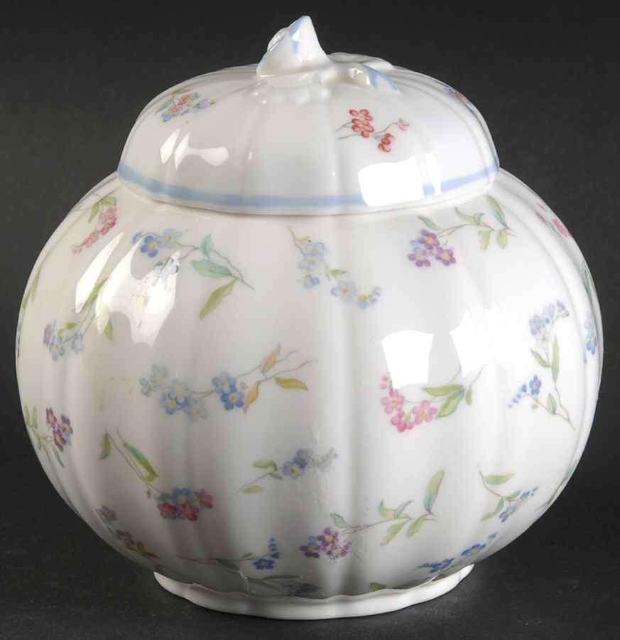 Forget Me Not Blue Small Ginger Jar & Lid by Royal Worcester-1