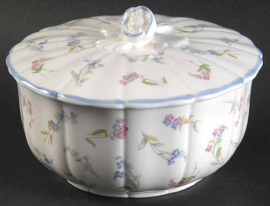 Forget Me Not Blue Trinket Box with Lid by Royal Worcester-1