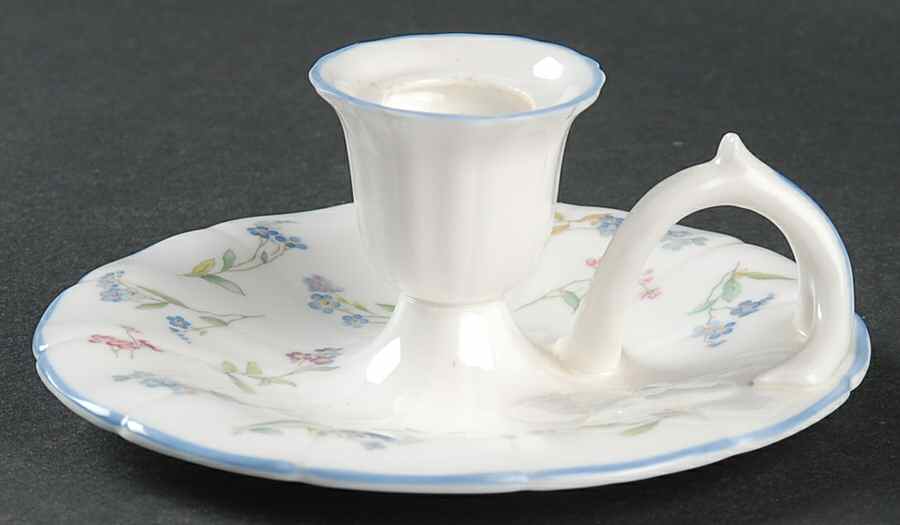 Forget Me Not Blue Handled Candleholder by Royal Worcester-1