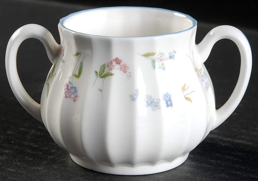Forget Me Not Blue Mini Sugar Bowl No Lid by Royal Worcester-1