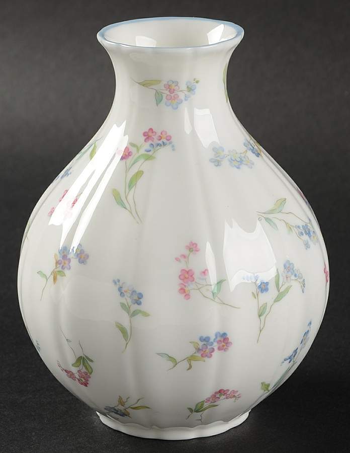 Forget Me Not Blue 4" Bulbous Vase by Royal Worcester-1