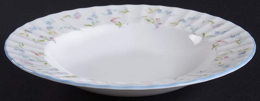 Forget Me Not Blue Rim Soup Bowl by Royal Worcester-1
