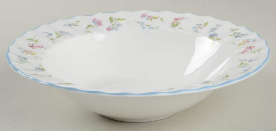 Forget Me Not Blue Rim Cereal Bowl by Royal Worcester-1