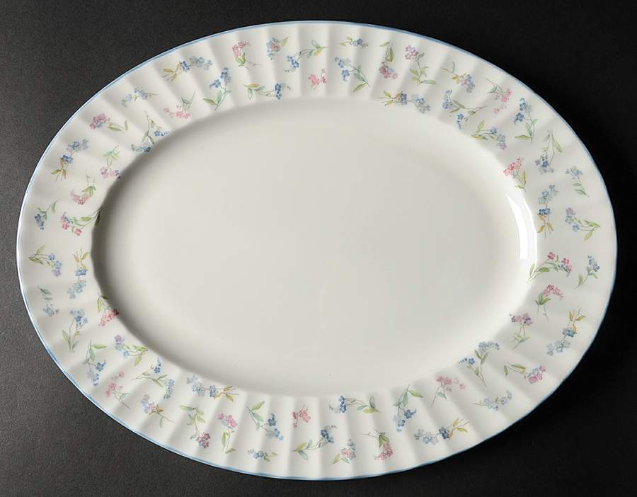 Forget Me Not Blue 13" Oval Serving Platter by Royal Worcester-1