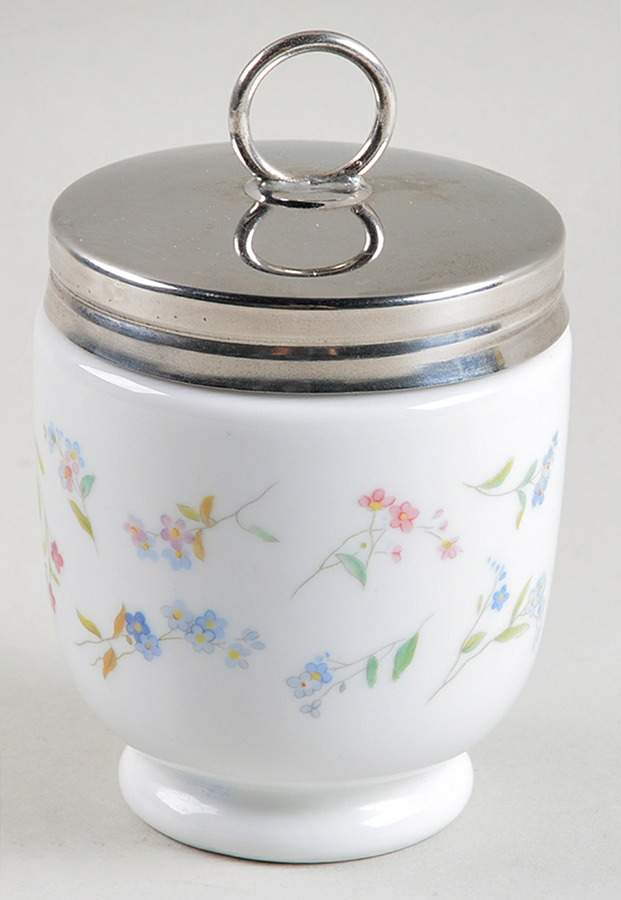 Forget Me Not Blue King Size Egg Coddler & Lid by Royal Worcester-1