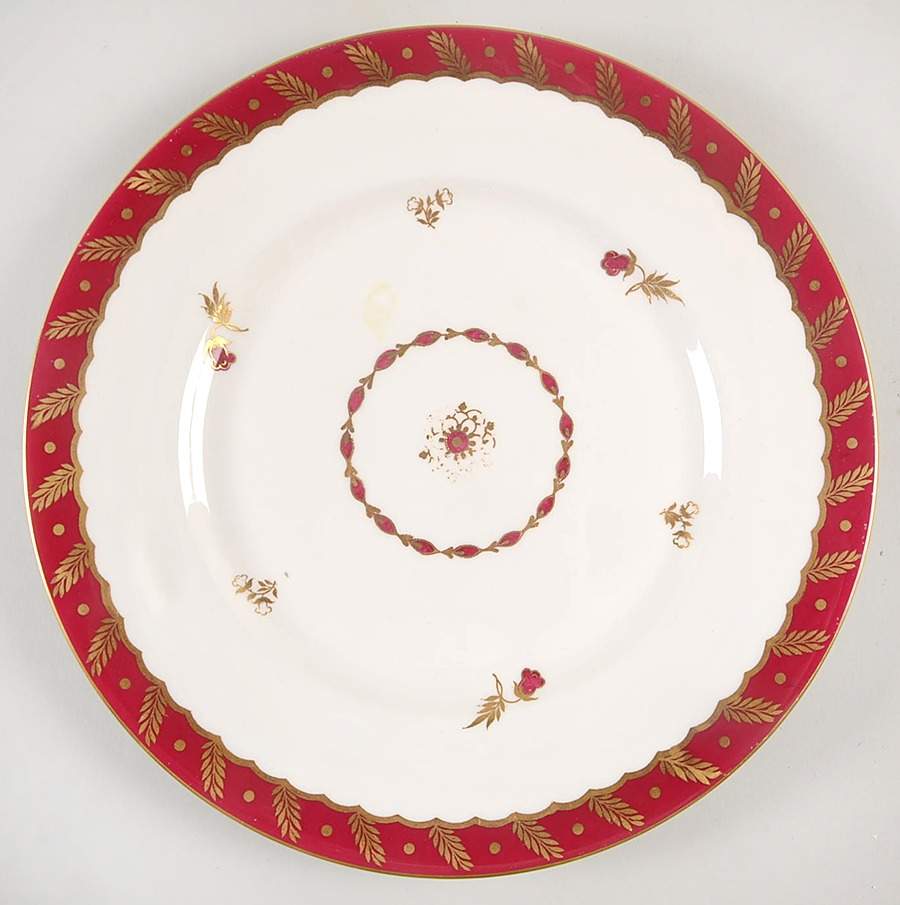 Georgian Red Dinner Plate by Royal Worcester-1